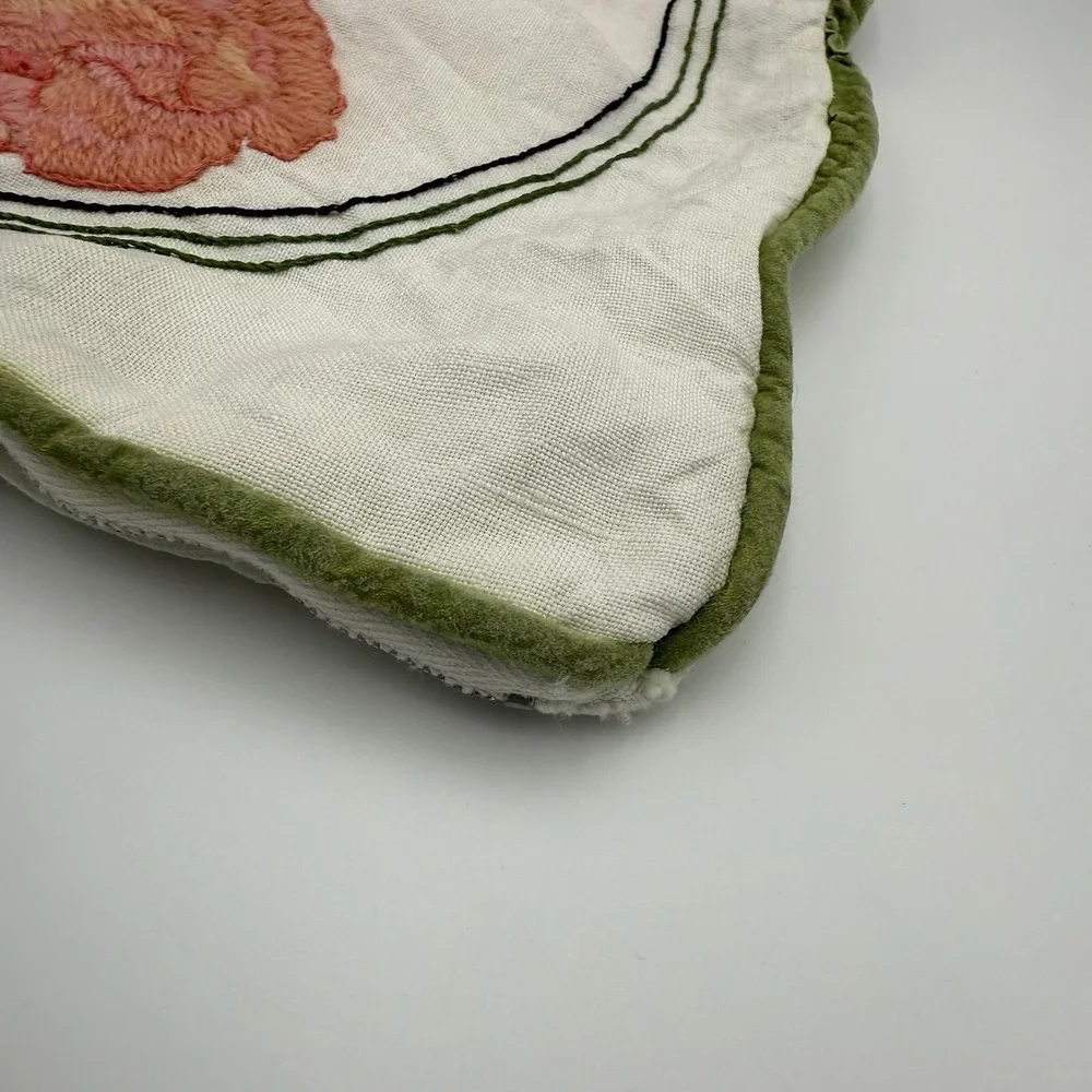 Vrg 80s Current Completed Embroidery Pillow Case Floral Poppies 16x16 Grannycore